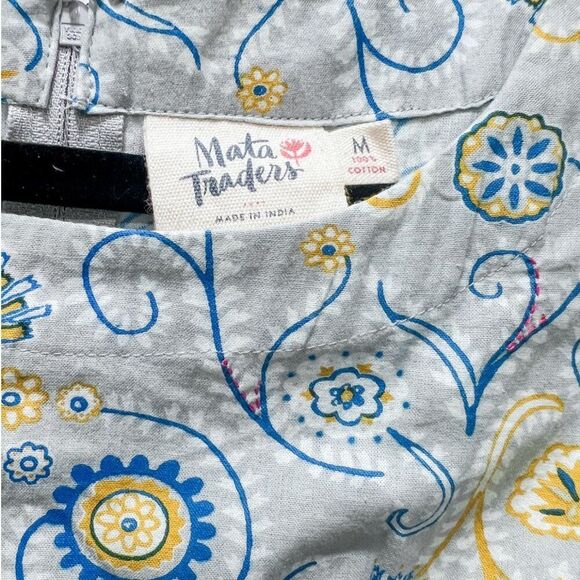 Mata Traders Sydney Midi Dress Blue Suzani Pockets Size Medium - Picture 3 of 8